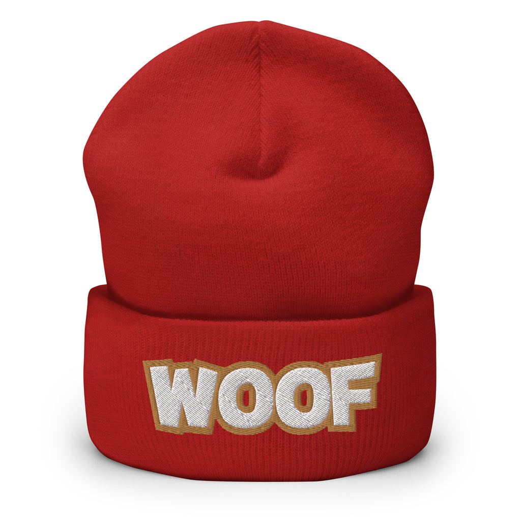 Woof Cuffed Beanie - Pet Dog Woof Pet Lover Beanie