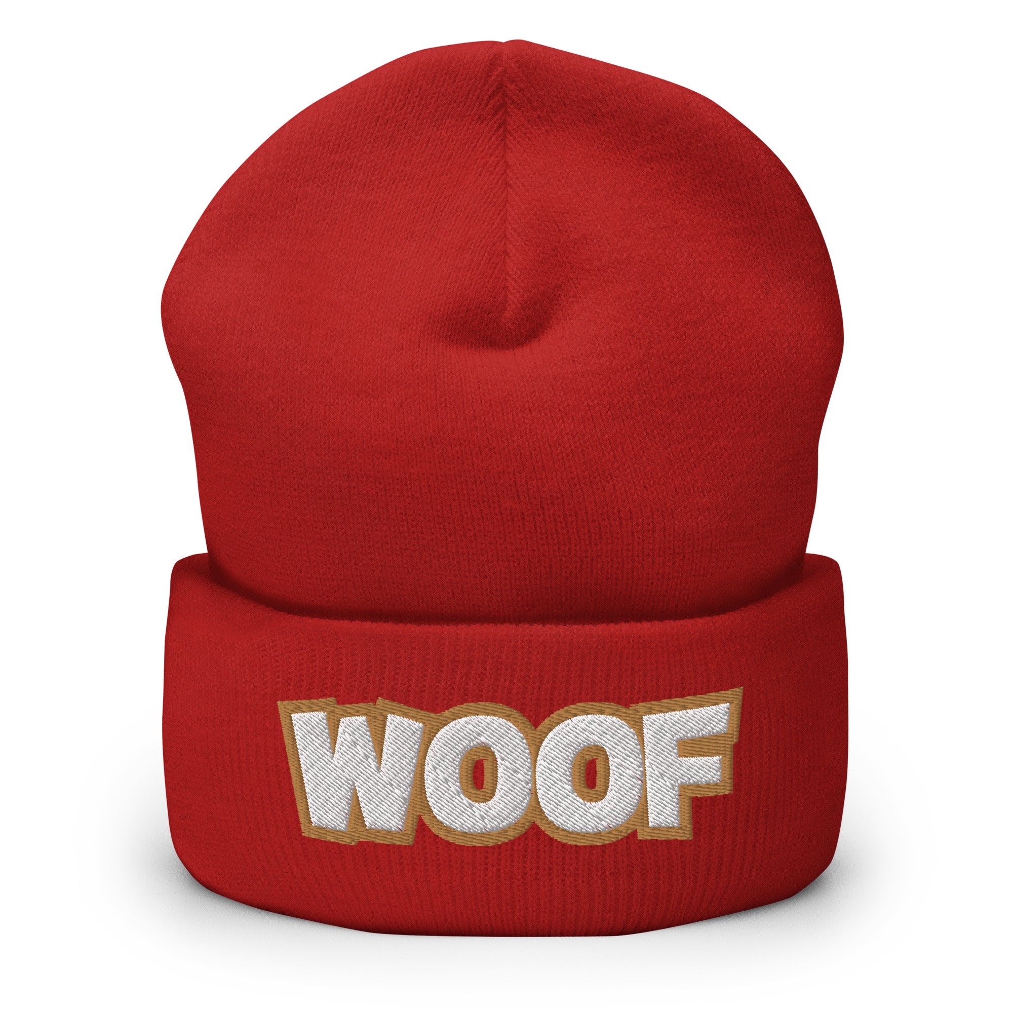 Woof Cuffed Beanie - Pet Dog Woof Pet Lover Beanie