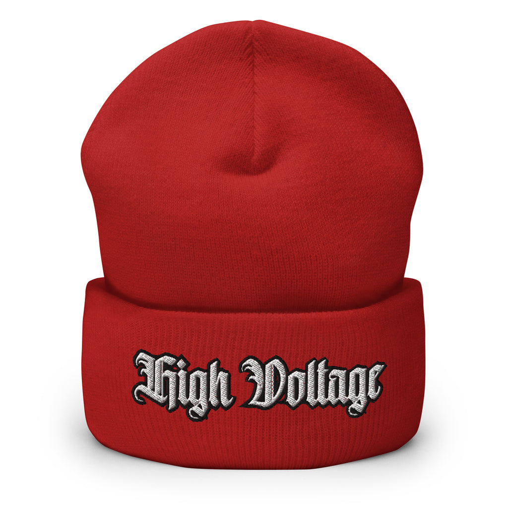 High Voltage Cuffed Beanie - Warning High Voltage