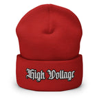 High Voltage Cuffed Beanie - Warning High Voltage
