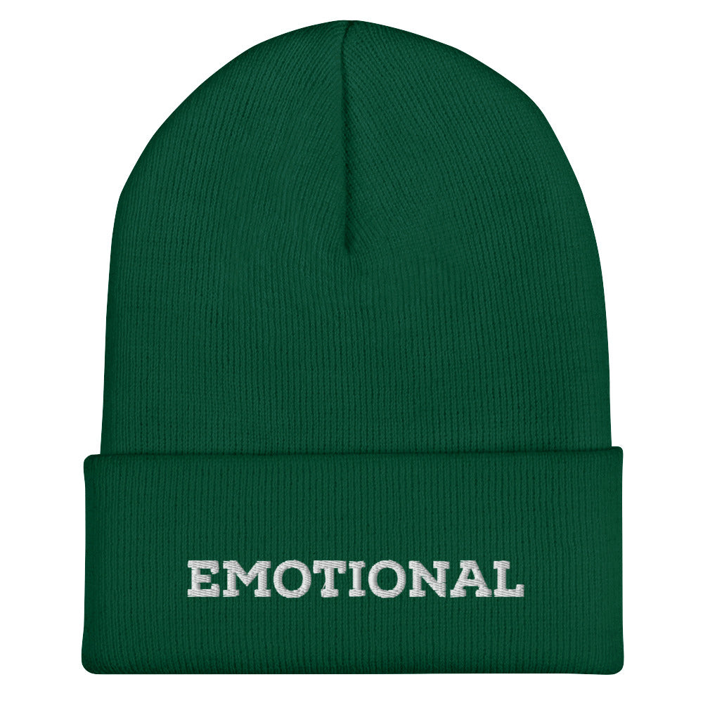 Emotional Cuffed Beanie Emo Funny Dark Goth Different Beanie