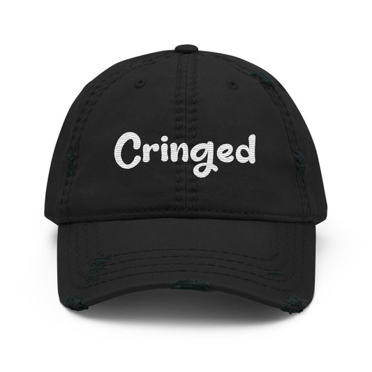 Cringed Distressed Dad Hat Funny Font Happy Errand Gym Hat Brunch