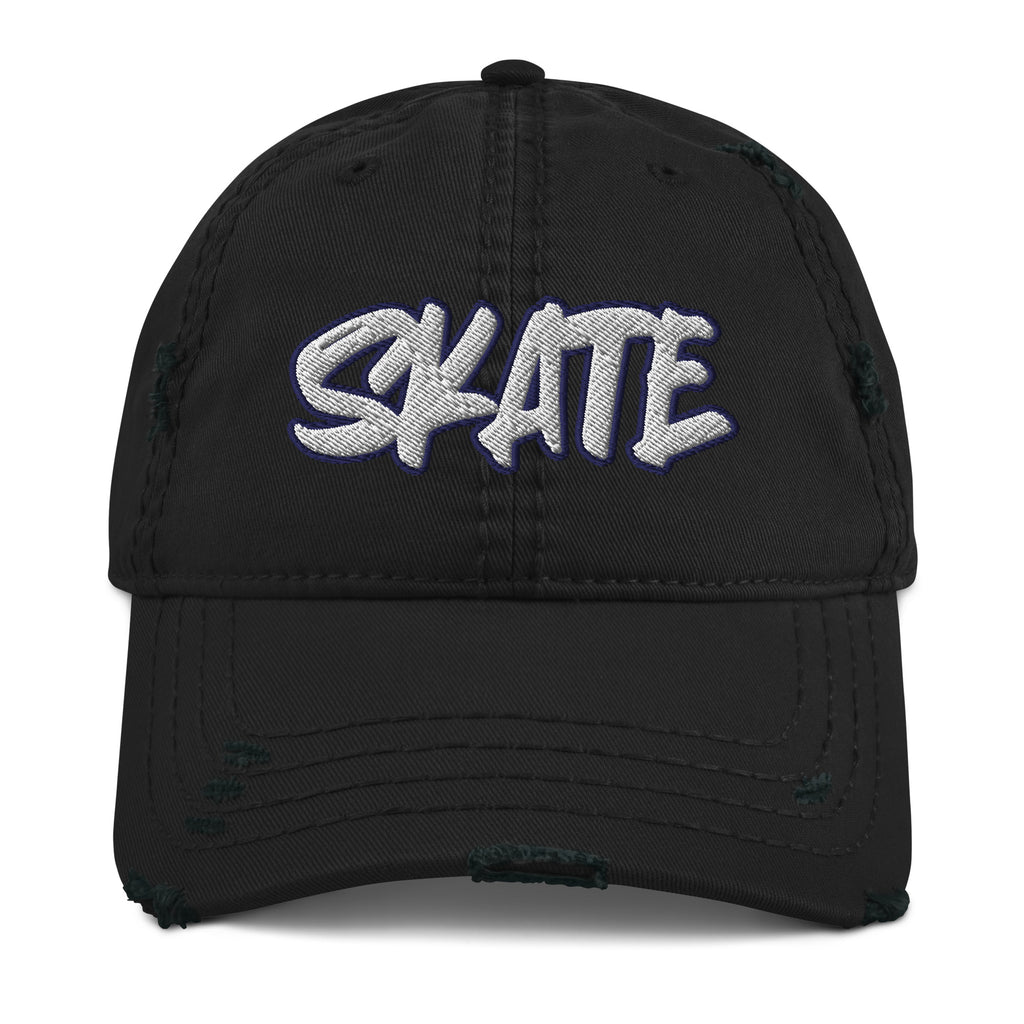 Skate Distressed Dad Hat - Skater Boy, Skater Life, Skating, Headwear, Skateboard, Skateboarding