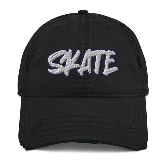 Skate Distressed Dad Hat - Skater Boy, Skater Life, Skating, Headwear, Skateboard, Skateboarding