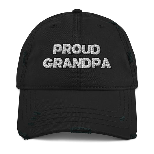 Proud Grandpa Distressed Dad Hat - Best Grandparent Hat