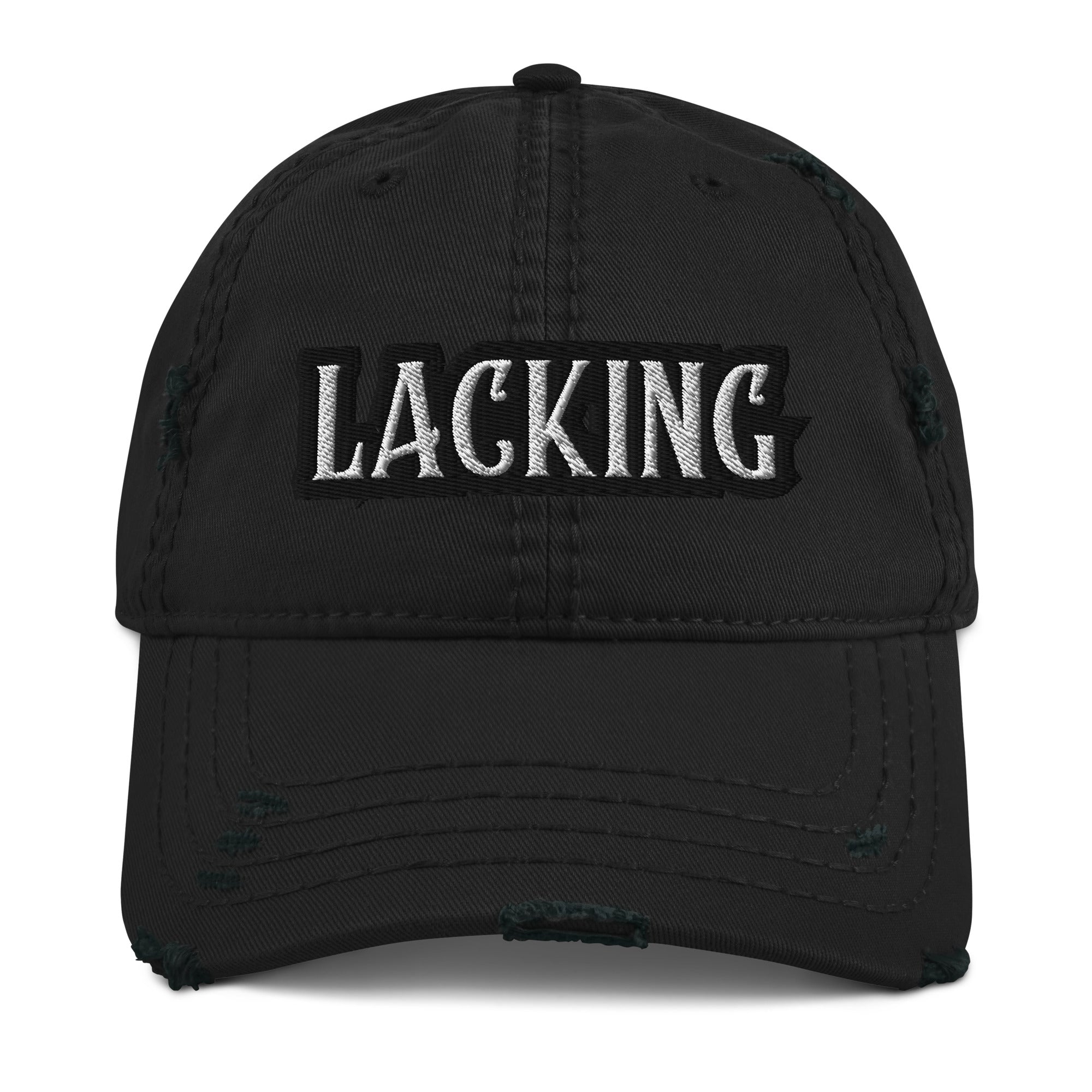 Lacking Statement Distressed Dad Hat - Self-deprecation