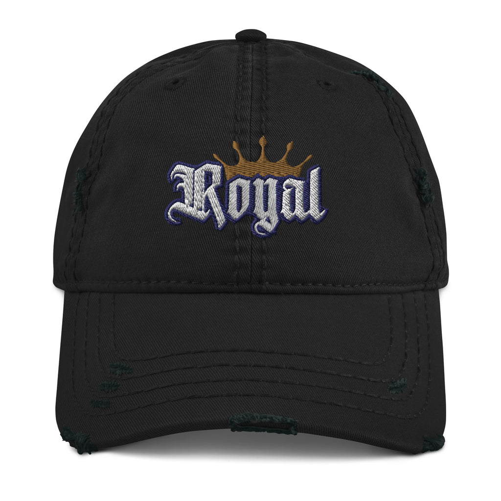 Royal Distressed Dad Hat - Royalty Crown Cap