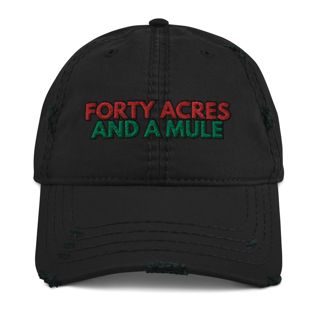 Forty Acres And A Mule Distressed Hat -  Black Slave History