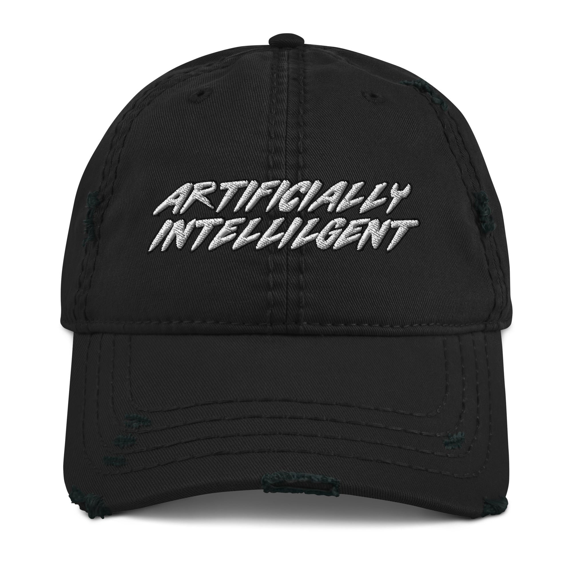 Artificially Intelligent Distressed Dad Hat - AI Artificial Intelligence Hat