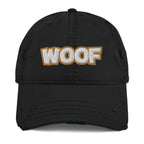 WOOF Dog Distressed Dad Hat - Dog Lover Dog Cap