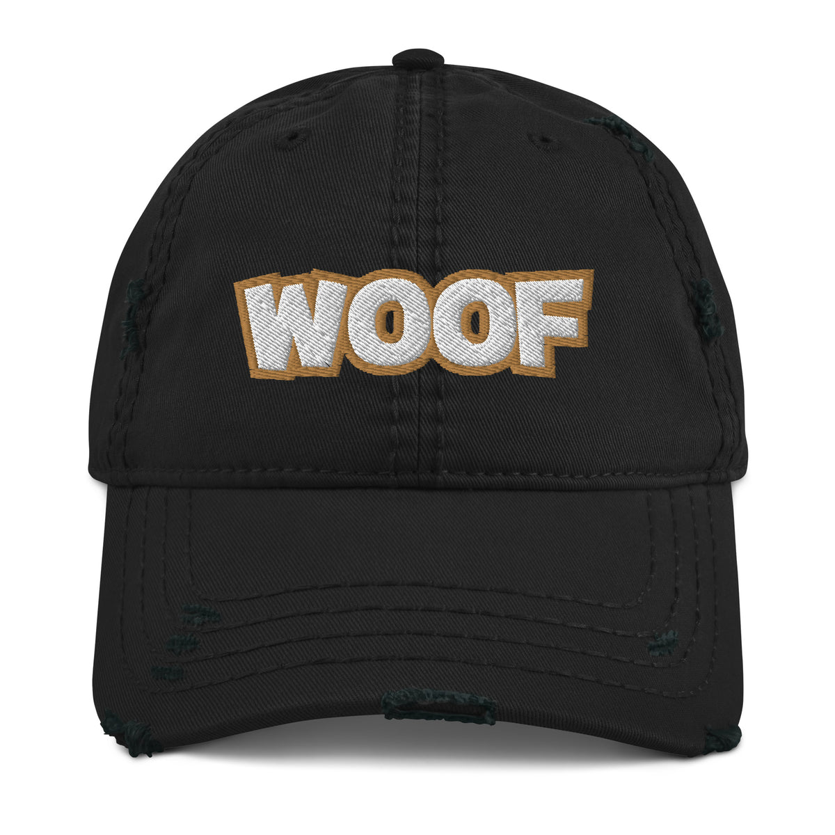 WOOF Dog Distressed Dad Hat - Dog Lover Dog Cap