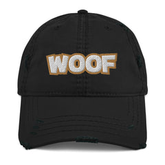 WOOF Dog Distressed Dad Hat - Dog Lover Dog Cap