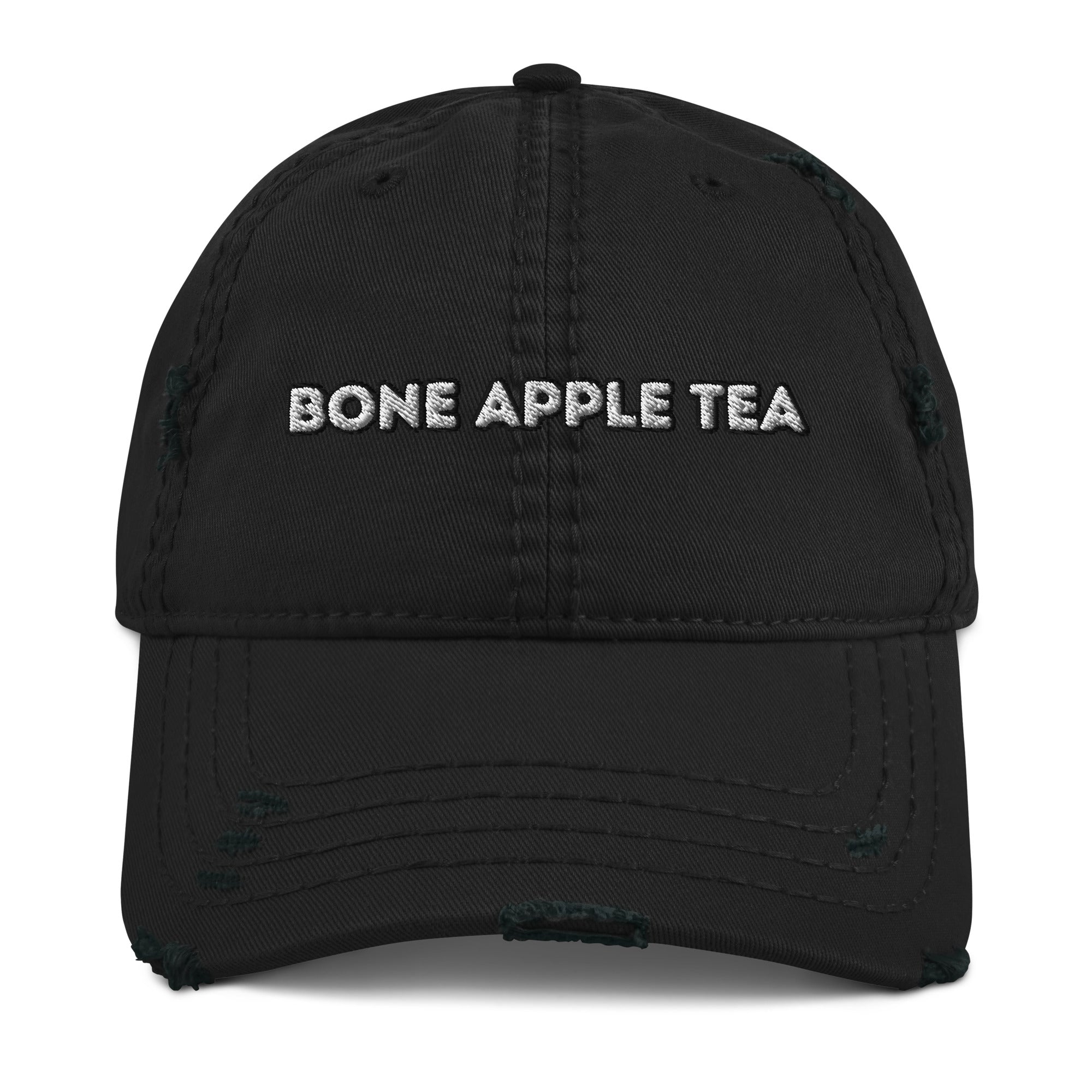 Bone Apple Tea Distressed Dad Hat - Bon Appetit Funny Statement Cap