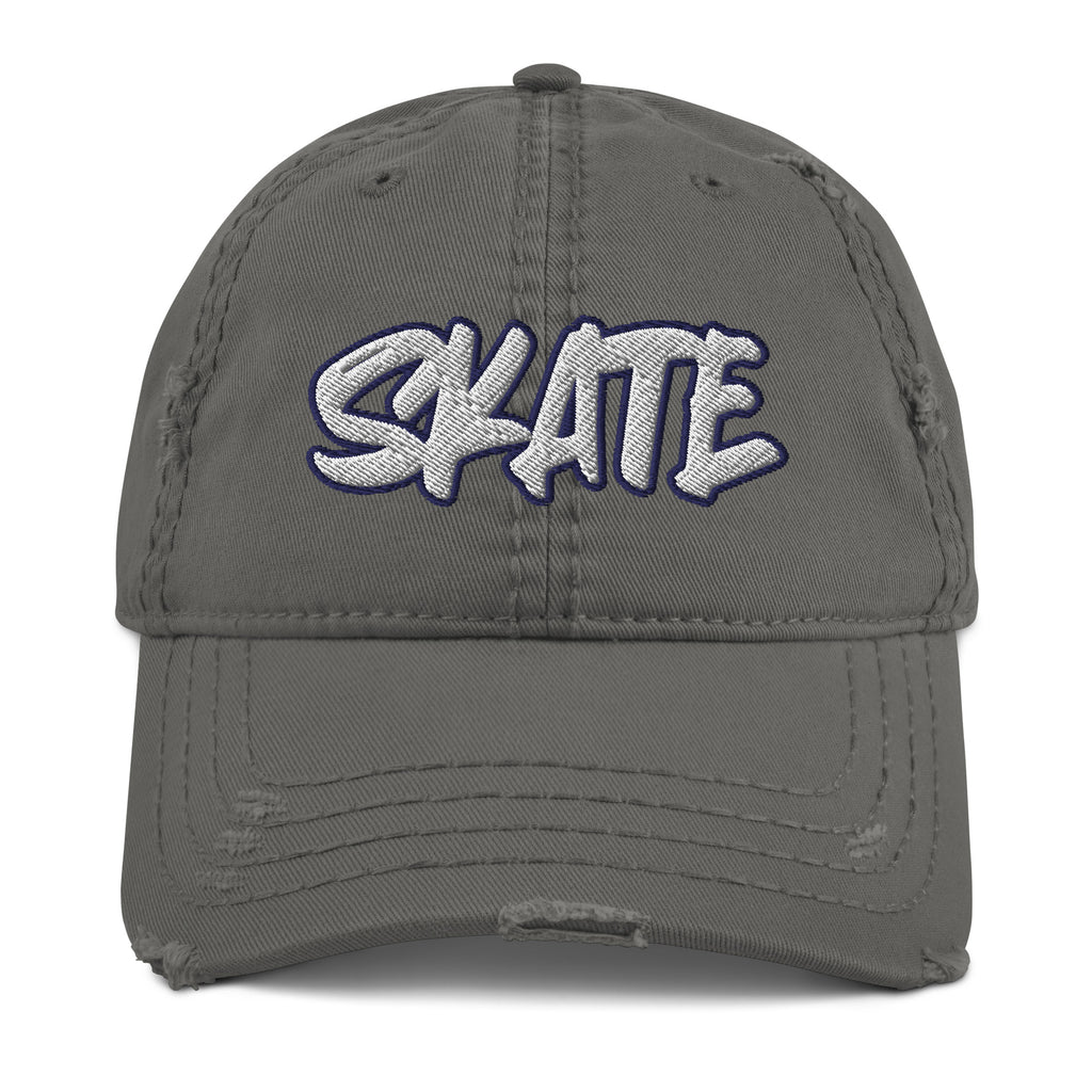 Skate Distressed Dad Hat - Skater Boy, Skater Life, Skating, Headwear, Skateboard, Skateboarding
