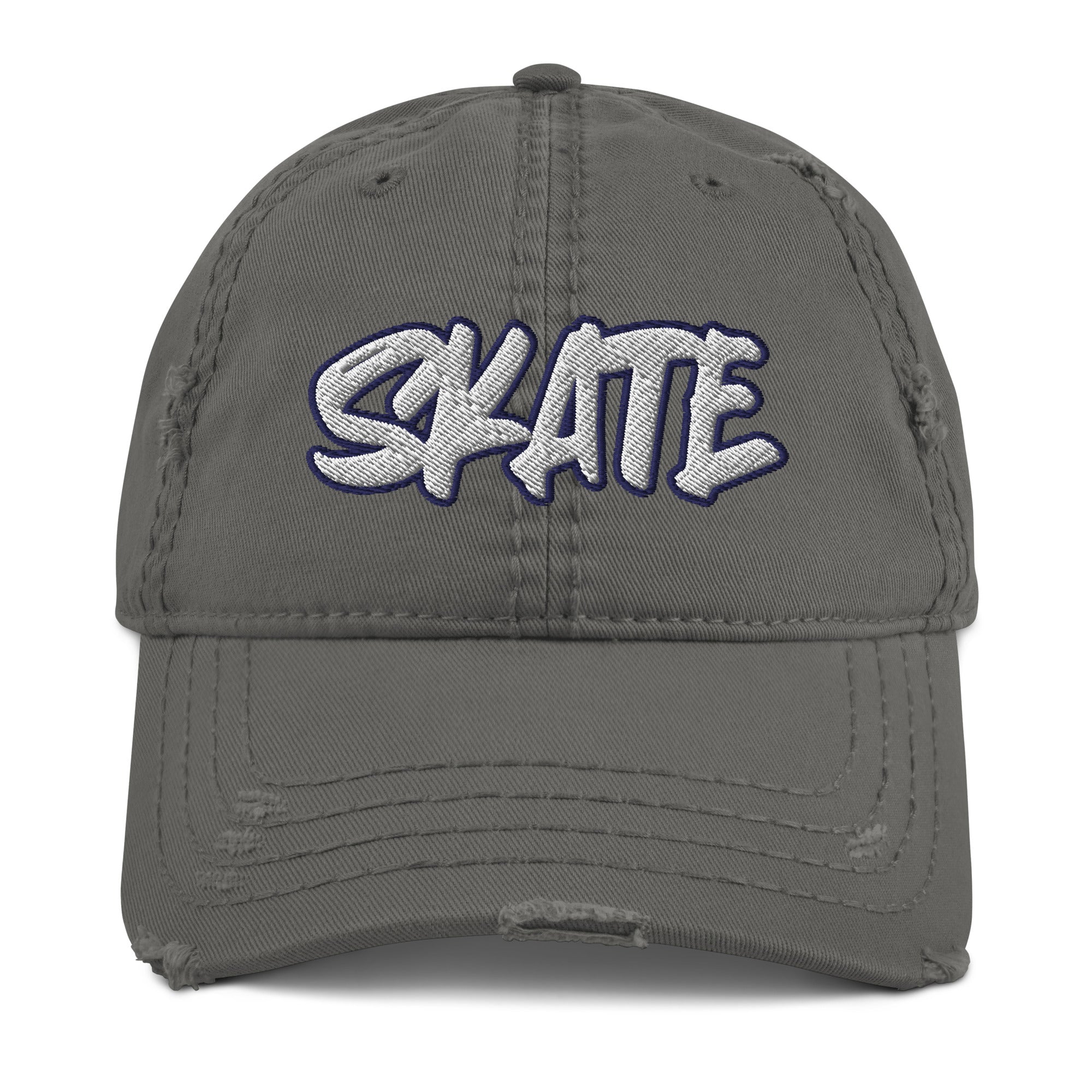 Skate Distressed Dad Hat - Skater Boy, Skater Life, Skating, Headwear, Skateboard, Skateboarding