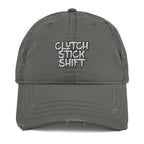 Clutch Stick Shift Distressed Dad Hat - Car Driving Dad, Car Lover, Manual Transmission
