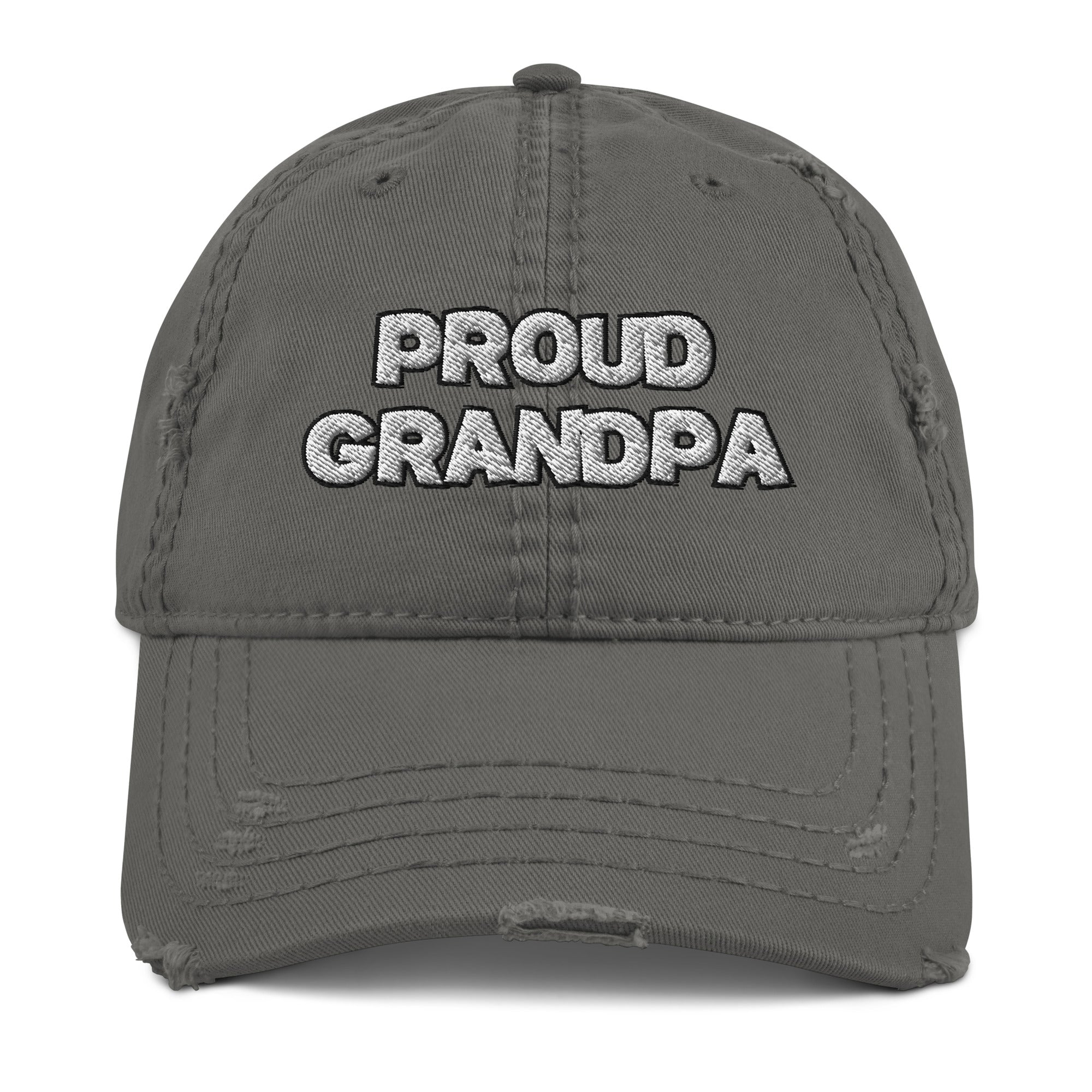 Proud Grandpa Distressed Dad Hat - Best Grandparent Hat