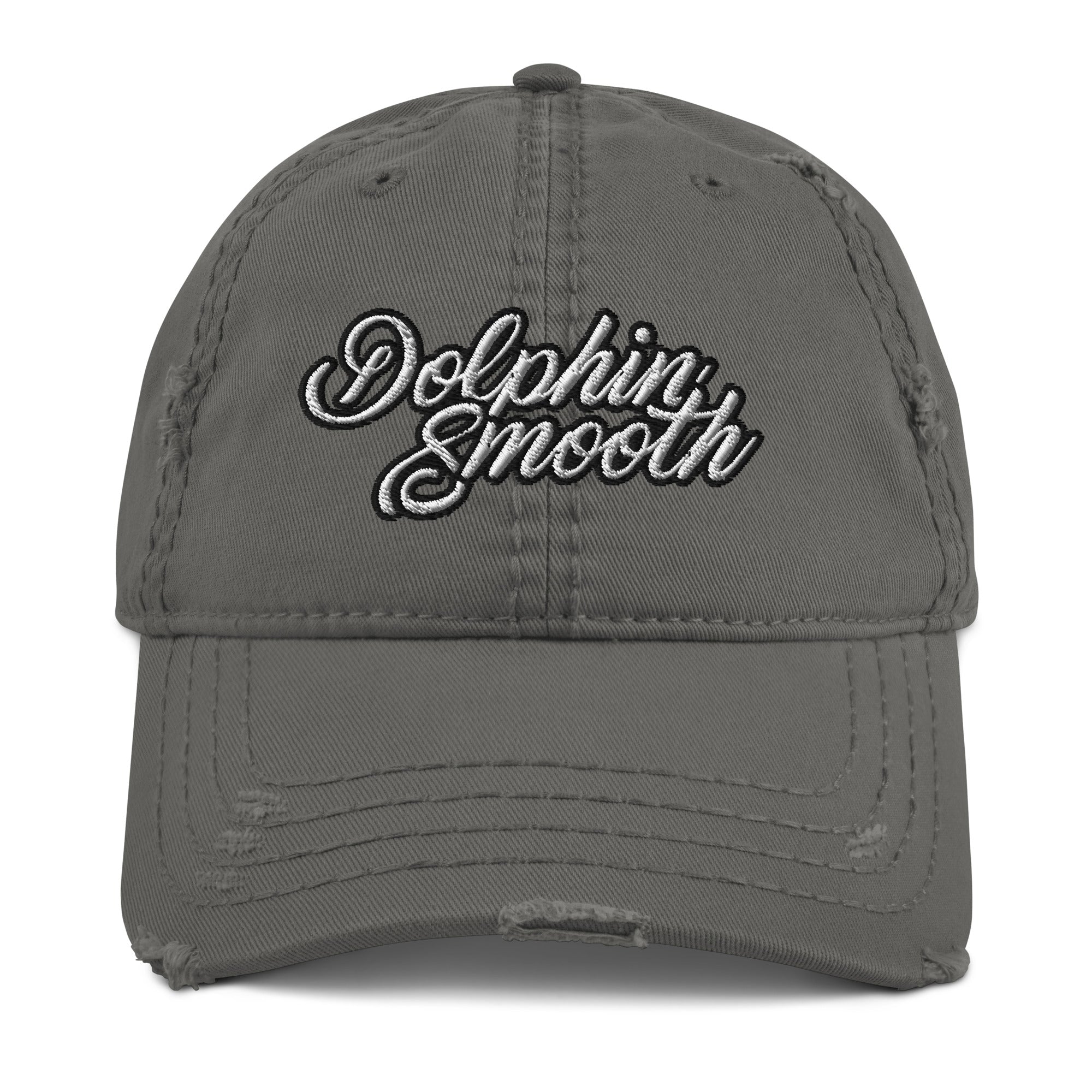 Dolphin Smooth Distressed Dad Hat - Bald, No Hair Smooth as Dolphin