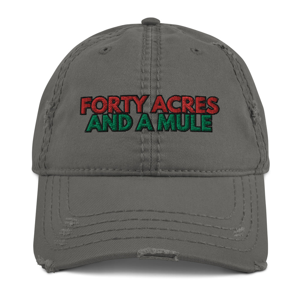 Forty Acres And A Mule Distressed Hat -  Black Slave History