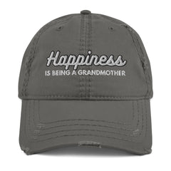 Happiness is Being a Grandmother Distressed Dad Hat - Best Grandparent Cap