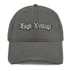 High Voltage Distressed Dad Hat - Warning High Voltage