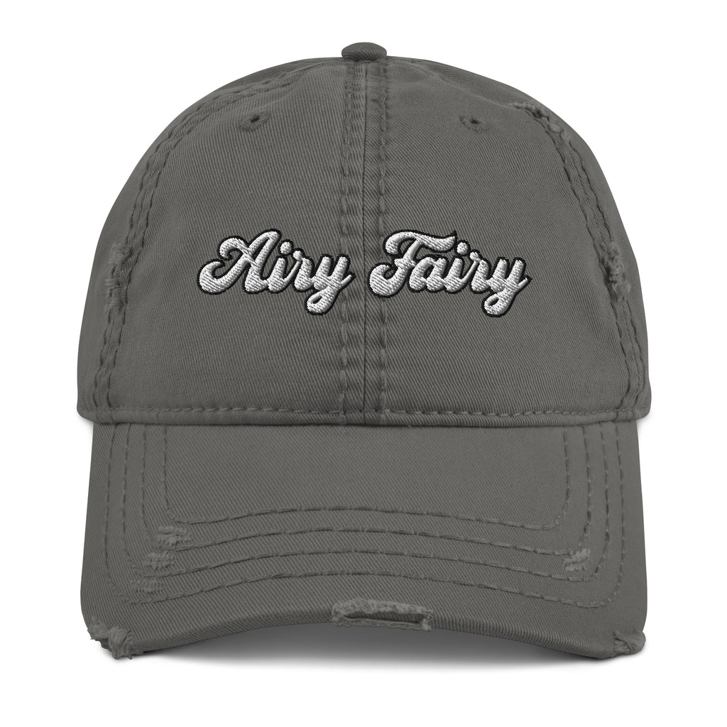 Airy Fairy Distressed Dad Hat - Funny Minimalist Hairy Fairy Cap