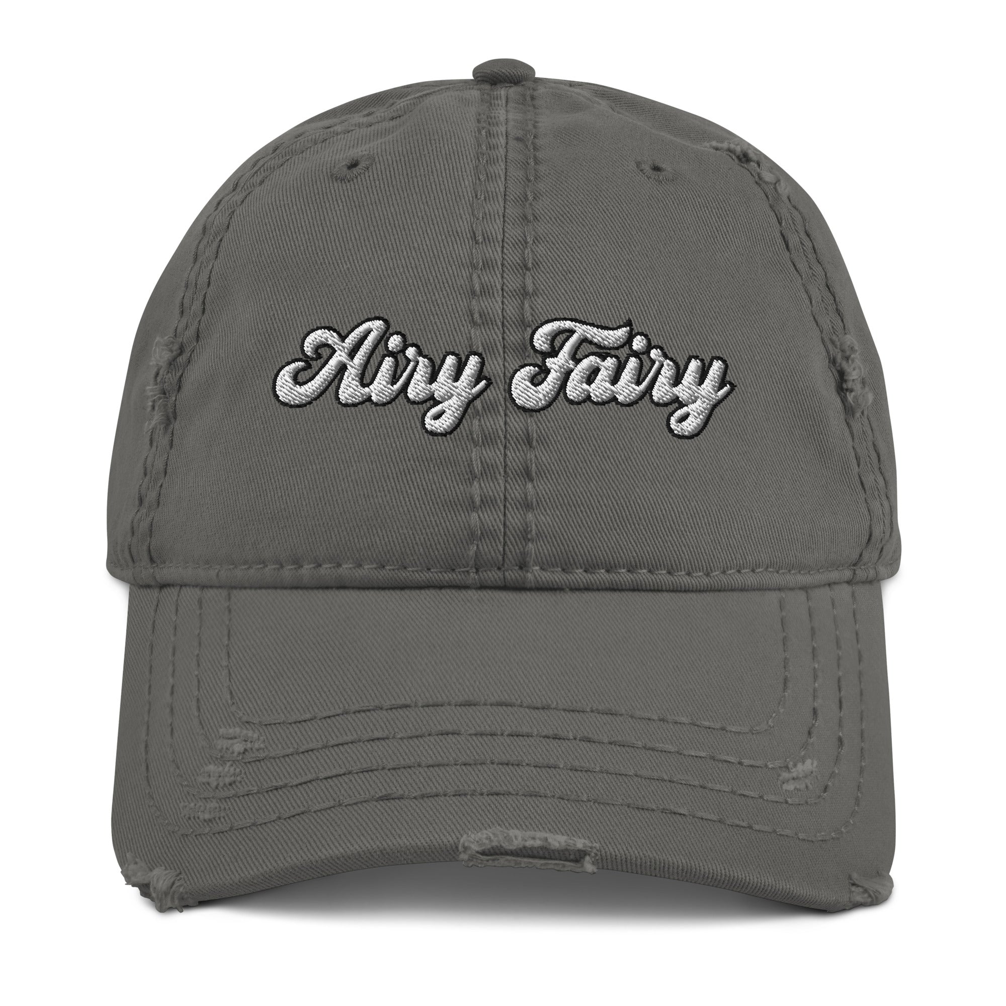 Airy Fairy Distressed Dad Hat - Funny Minimalist Hairy Fairy Cap