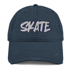 Skate Distressed Dad Hat - Skater Boy, Skater Life, Skating, Headwear, Skateboard, Skateboarding