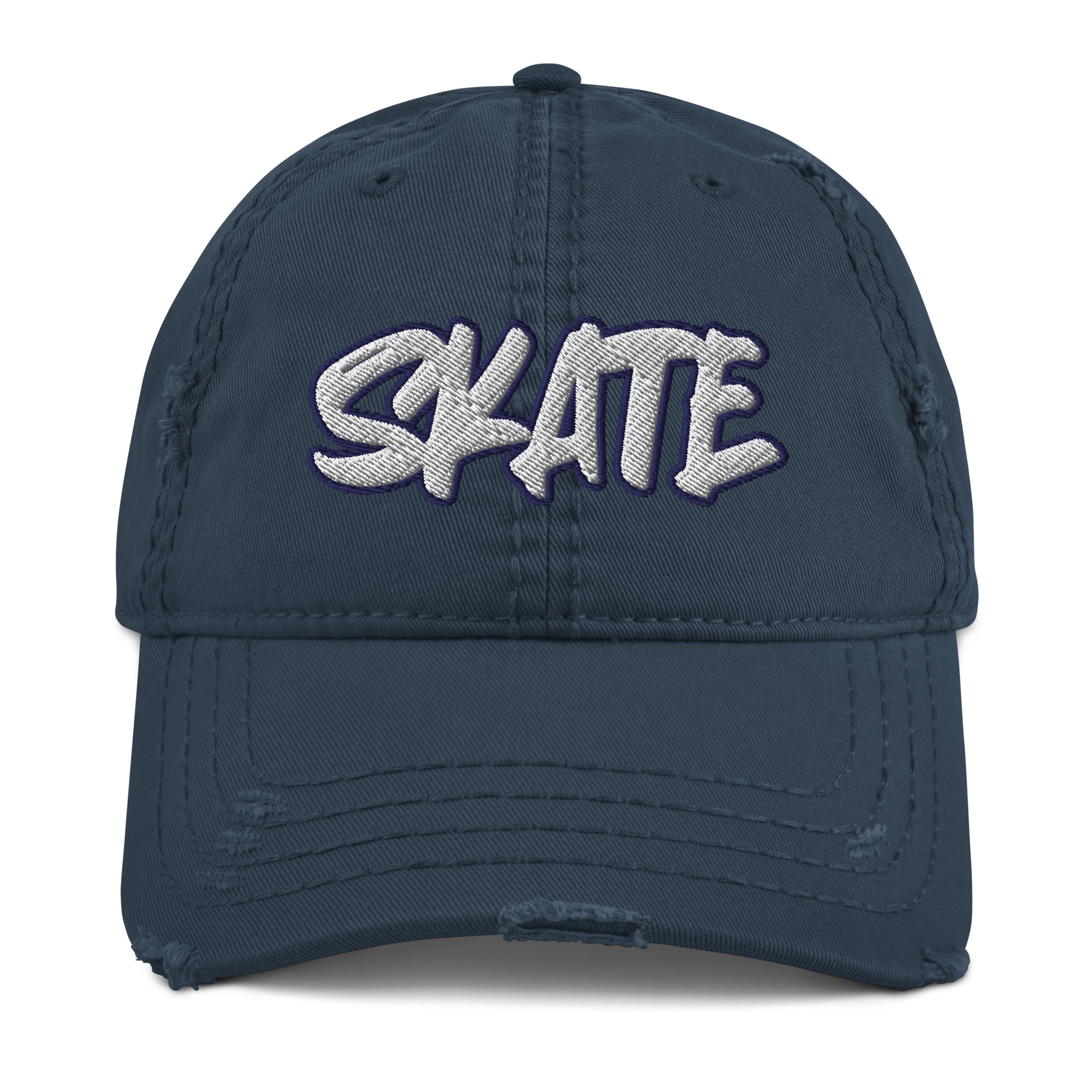 Skate Distressed Dad Hat - Skater Boy, Skater Life, Skating, Headwear, Skateboard, Skateboarding