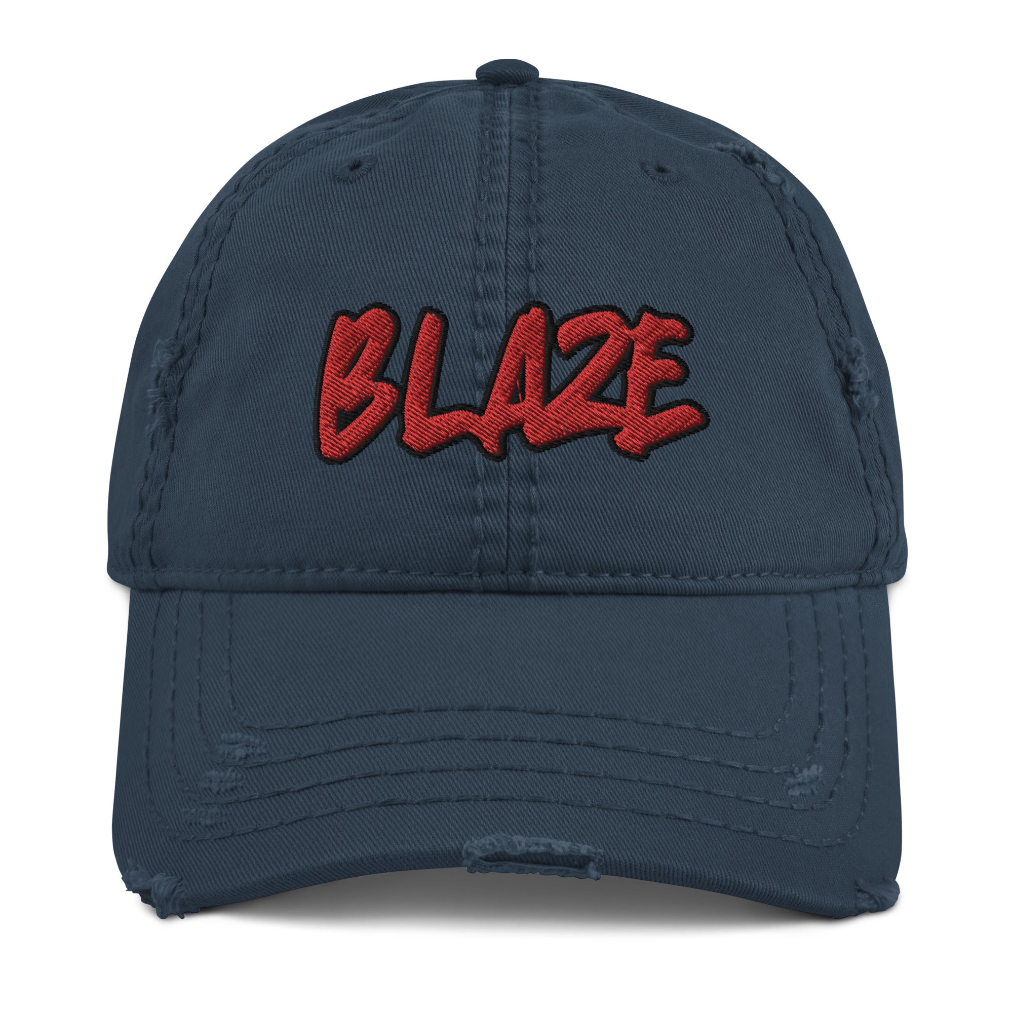 Blaze Distressed Dad Hat - Blazing Fire, Flame, Firefighter