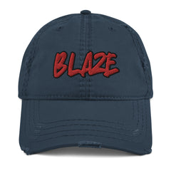 Blaze Distressed Dad Hat - Blazing Fire, Flame, Firefighter