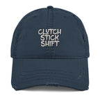 Clutch Stick Shift Distressed Dad Hat - Car Driving Dad, Car Lover, Manual Transmission