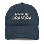 Proud Grandpa Distressed Dad Hat - Best Grandparent Hat