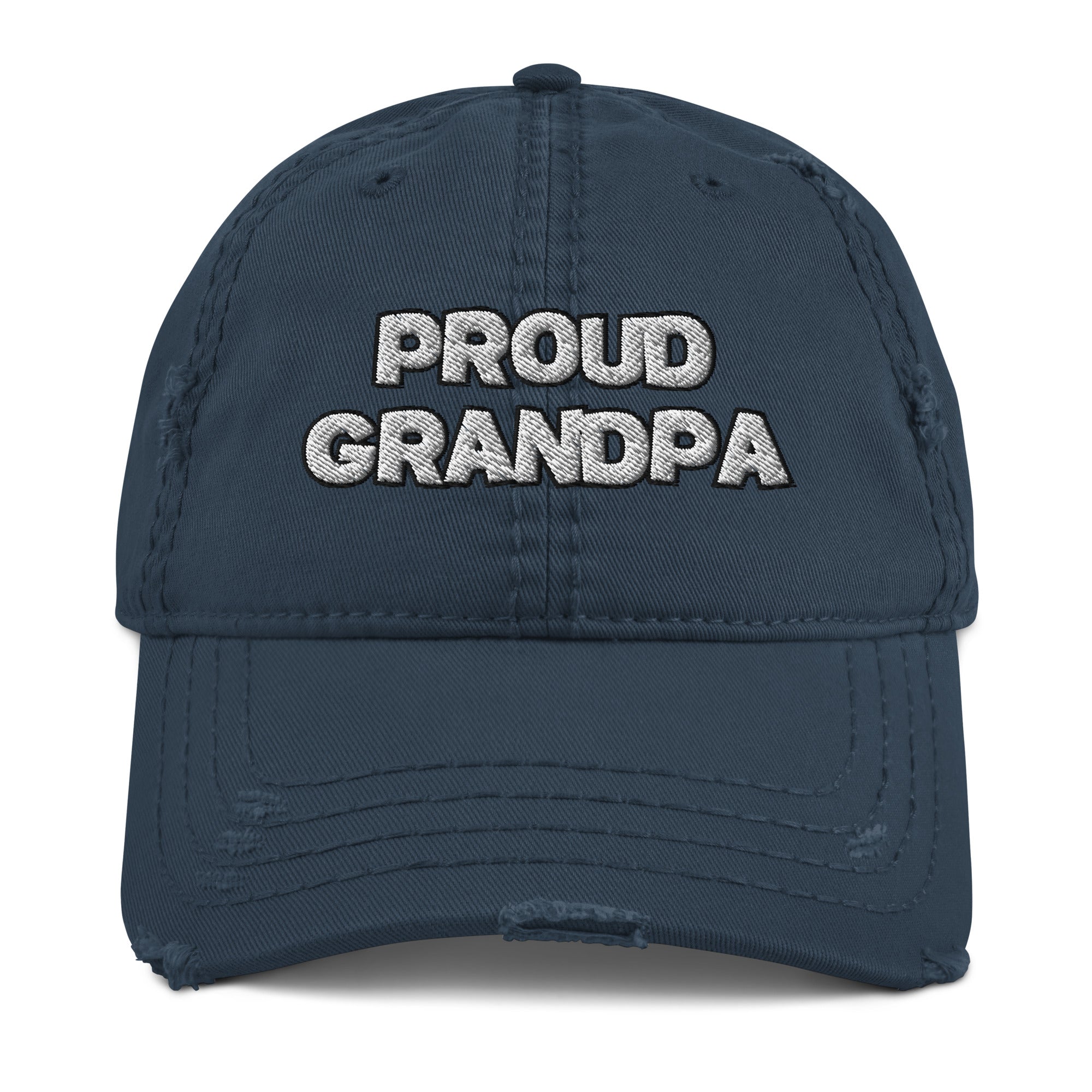 Proud Grandpa Distressed Dad Hat - Best Grandparent Hat