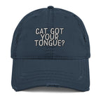 Cat Got Your Tongue? Distressed Dad Hat - Speechless Idiom