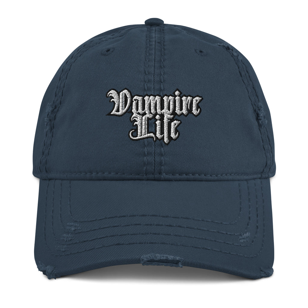 Vampire Life Distressed Dad Hat - VampLife, Dracula, Goth