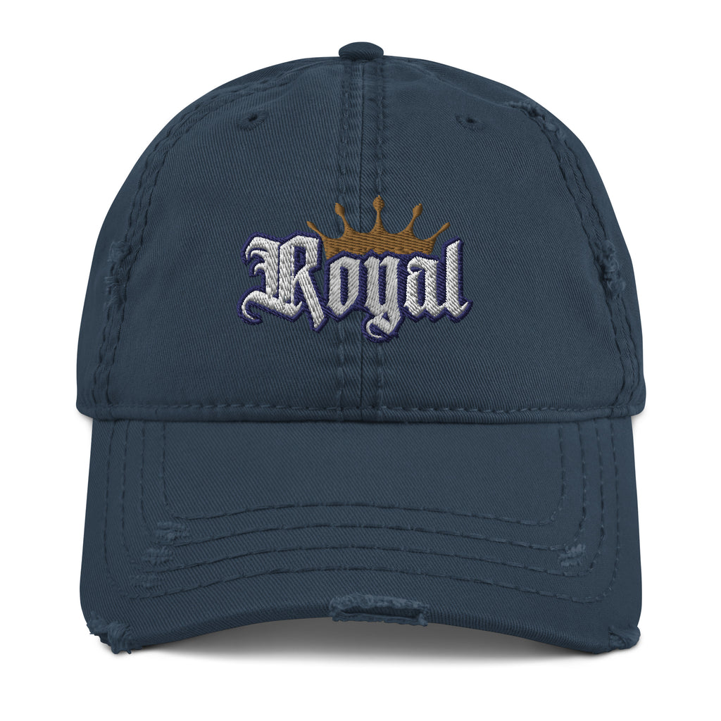 Royal Distressed Dad Hat - Royalty Crown Cap
