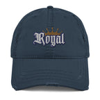 Royal Distressed Dad Hat - Royalty Crown Cap