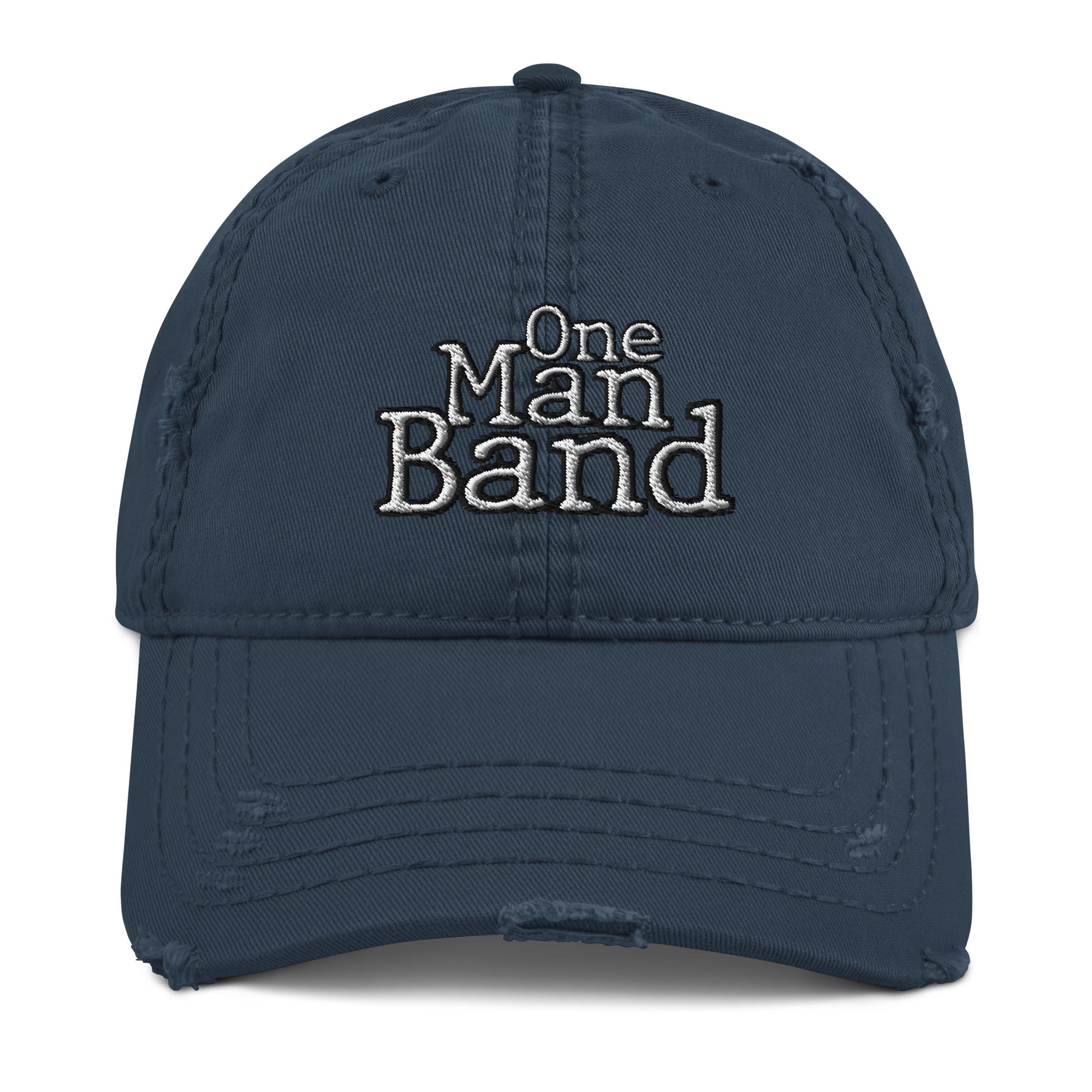 One Man Band Distressed Dad Hat - Solo Musician, Band, Solo Band, Singer, Singing