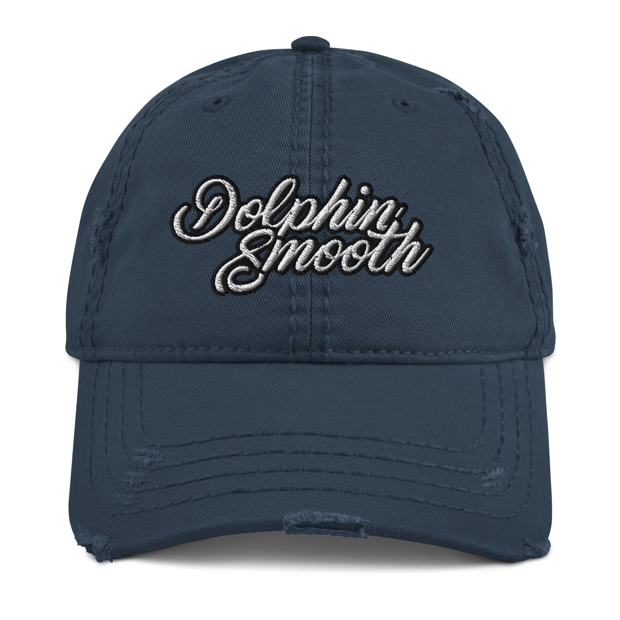 Dolphin Smooth Distressed Dad Hat - Bald, No Hair Smooth as Dolphin