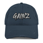 Gainz Distressed Dad Hat - Gym Bodybuilding Gains Hat