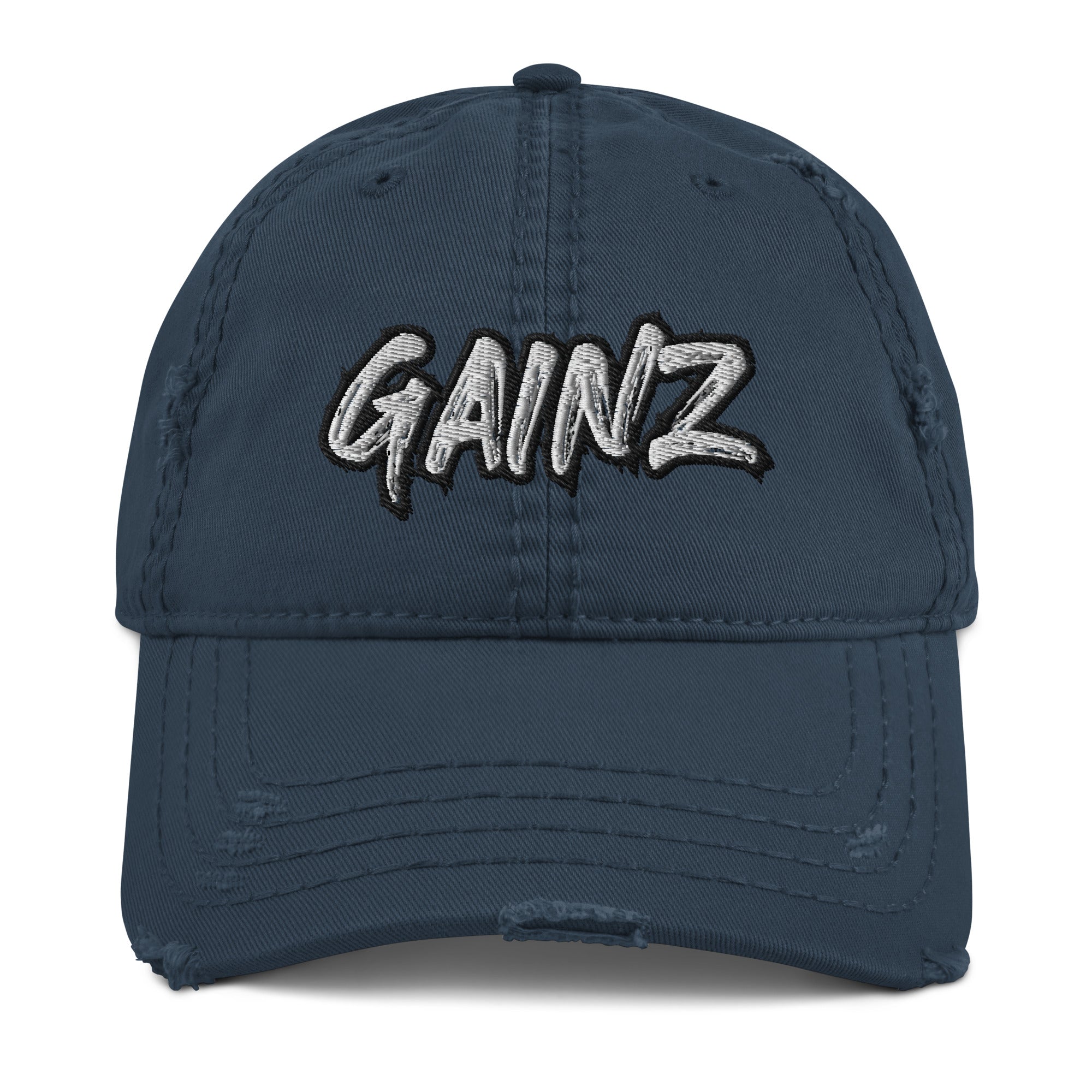 Gainz Distressed Dad Hat - Gym Bodybuilding Gains Hat