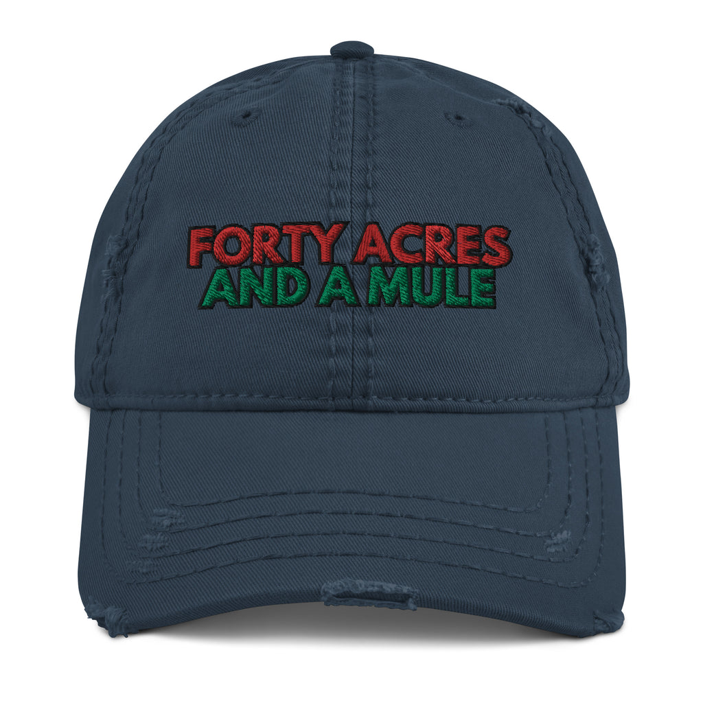 Forty Acres And A Mule Distressed Hat -  Black Slave History