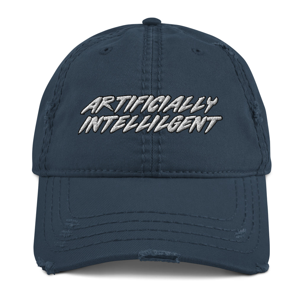 Artificially Intelligent Distressed Dad Hat - AI Artificial Intelligence Hat