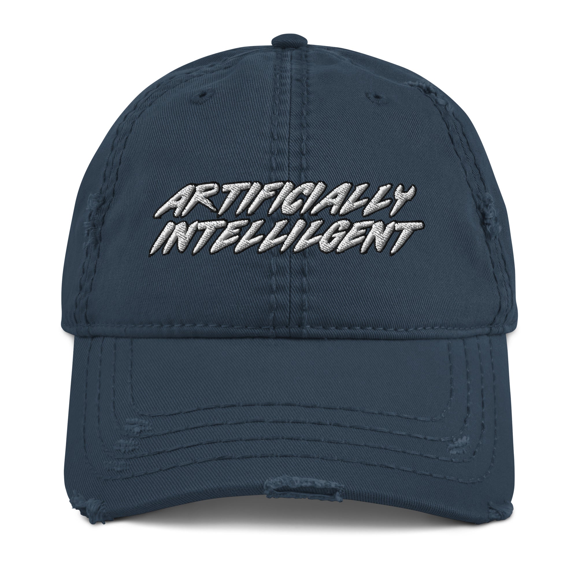 Artificially Intelligent Distressed Dad Hat - AI Artificial Intelligence Hat