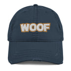 WOOF Dog Distressed Dad Hat - Dog Lover Dog Cap