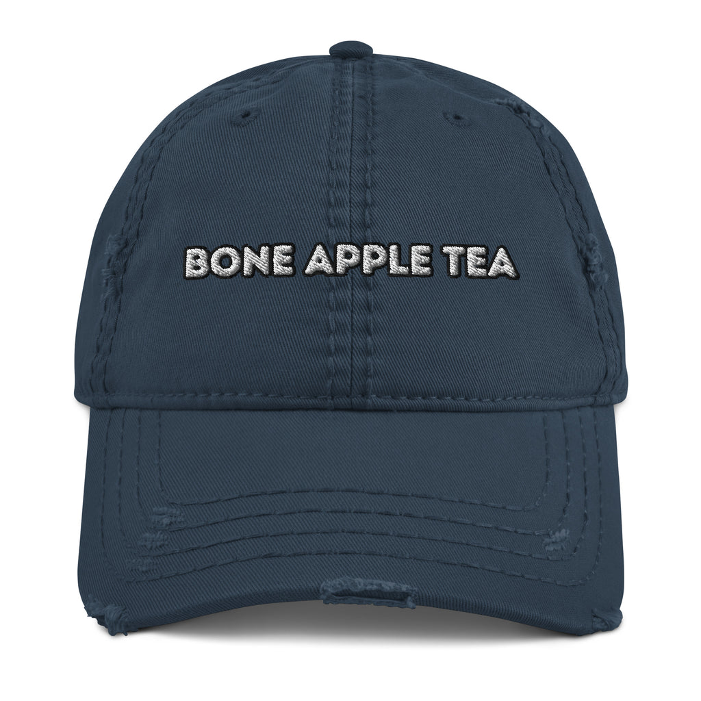 Bone Apple Tea Distressed Dad Hat - Bon Appetit Funny Statement Cap