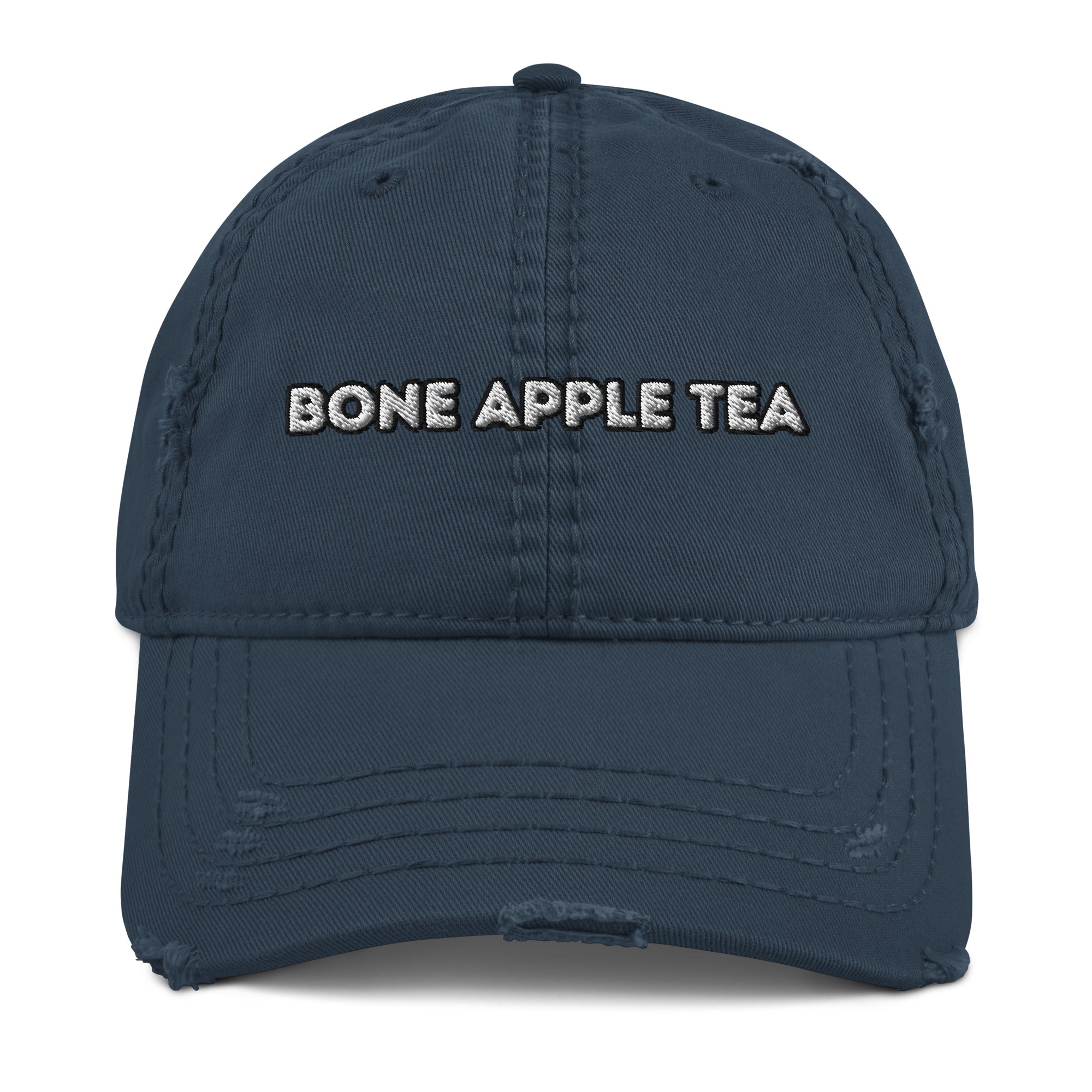 Bone Apple Tea Distressed Dad Hat - Bon Appetit Funny Statement Cap