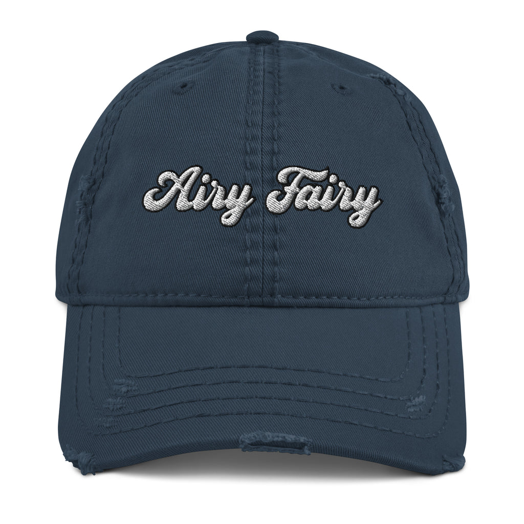 Airy Fairy Distressed Dad Hat - Funny Minimalist Hairy Fairy Cap